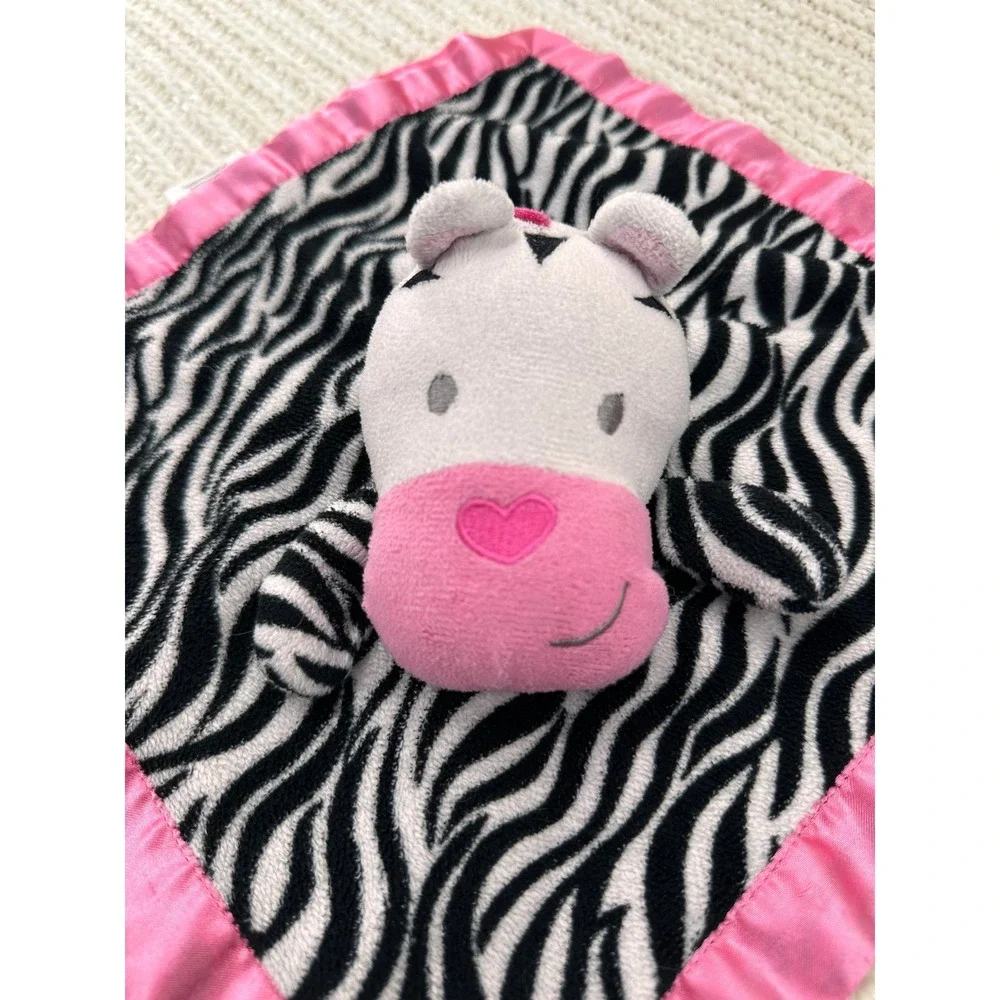 Garanimals Zebra Pink Satin & Cracker Barrel Giraffe Baby Security Blanket Lot‎